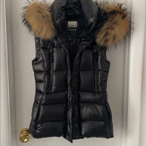 SAM NYC gently used fur-trimmed puffer vest